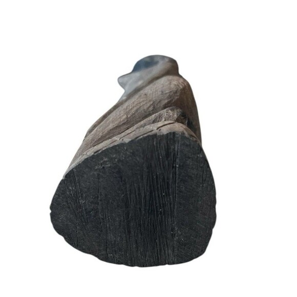 Vintage Hand Carved Woman Figure  Tribal Folk Art Wooden Sculpture 11" - Picture 6 of 6